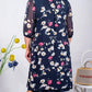 Navy Floral Dress with Outerwear