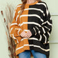 Striped Drop Shoulder Round Neck Blouse