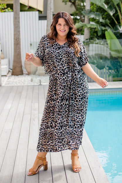 Leopard Maxi Kaftan Dress