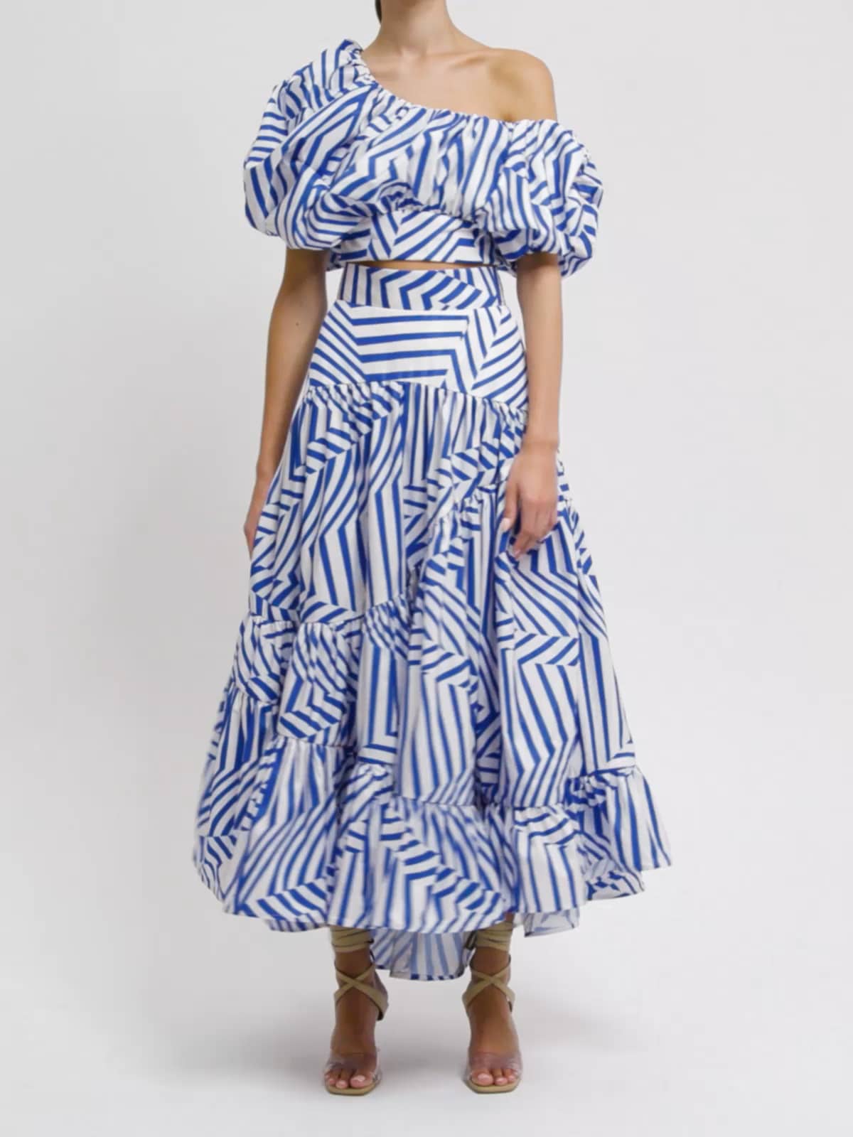 Multi directional blue stripes set