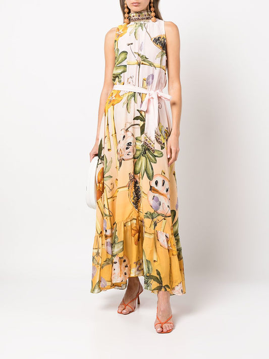 Printed Sleeveless Maxi Dress