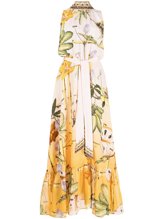 Printed Sleeveless Maxi Dress