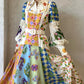 BALLOON SLEEVE SHIRTDRESS IN MULTI