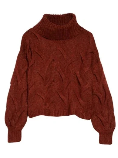 Modern Cable Turtleneck Sweater