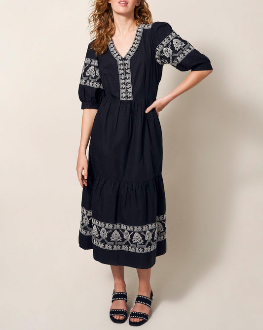 Elegant Embroidered Midi Dress