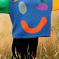 COLORFUL SMILEY FACE LOOSE PULLOVER SWEATER