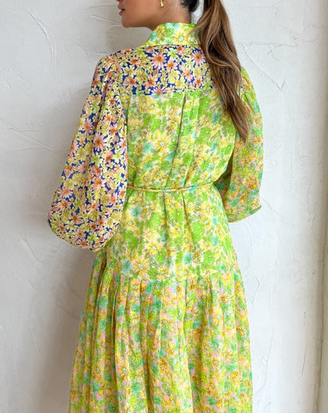 Printing Lantern Sleeve Dress