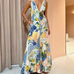 Lemon Patchwork Wavy Dress