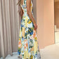 Lemon Patchwork Wavy Dress
