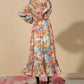 Elegant Retro Red Print Dress