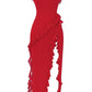CHERRY RUFFLE DRESS