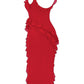 CHERRY RUFFLE DRESS