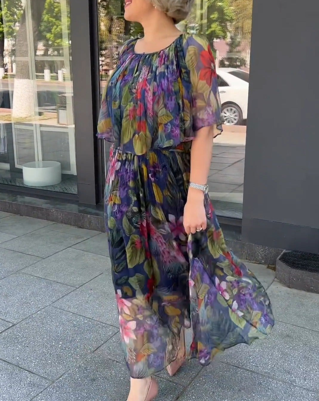 Printed Day Dress