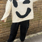 COLORFUL SMILEY FACE LOOSE PULLOVER SWEATER