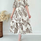 Striped v-neck waist dress