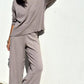 Long Sleeve Round Neck Solid Color Loose Sets