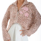 Rose Cutout Crochet Cardigan