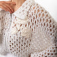 Rose Cutout Crochet Cardigan