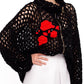 Rose Cutout Crochet Cardigan