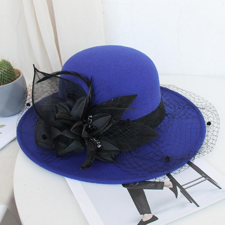 New Retro Mesh Flower Banquet Hat