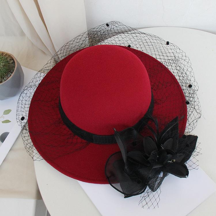 New Retro Mesh Flower Banquet Hat