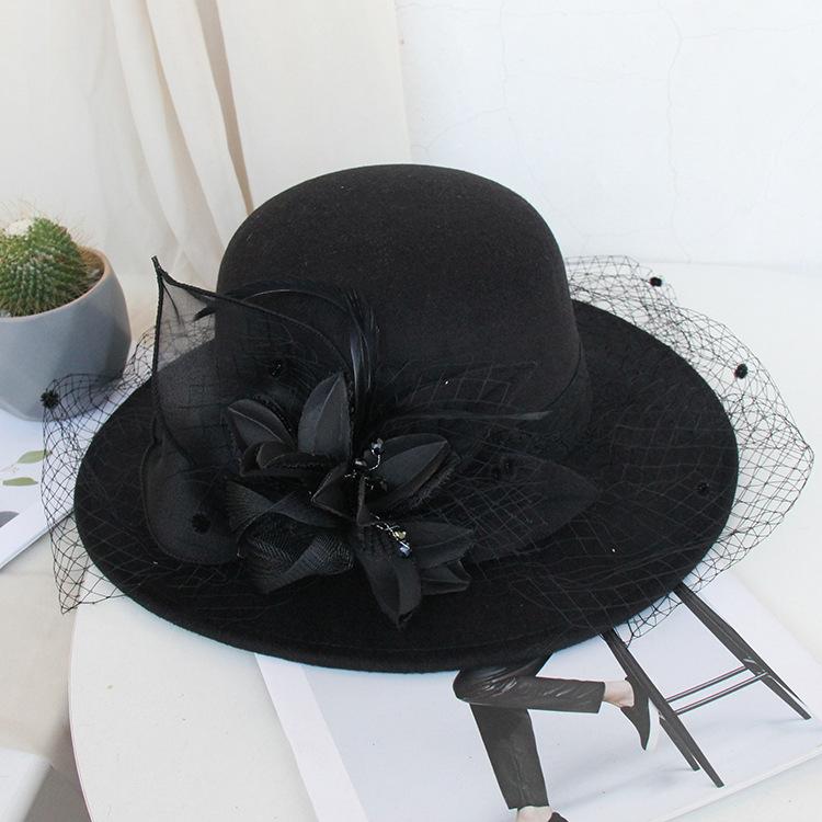 New Retro Mesh Flower Banquet Hat