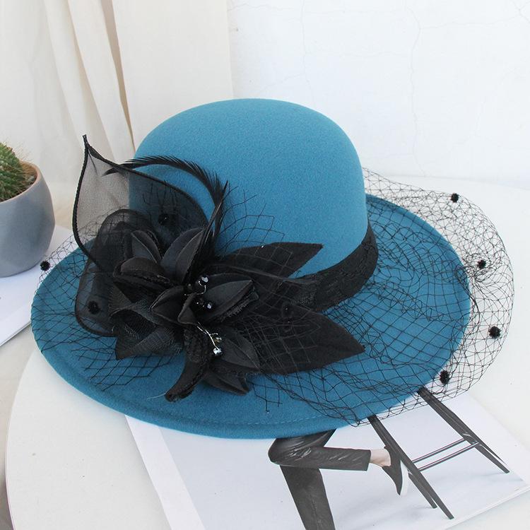 New Retro Mesh Flower Banquet Hat