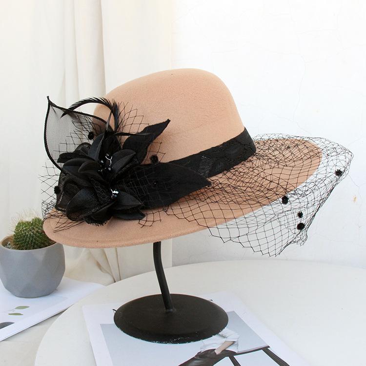 New Retro Mesh Flower Banquet Hat