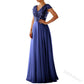 Bridesmaid short sleeve maxi tulle dress