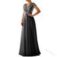 Bridesmaid short sleeve maxi tulle dress