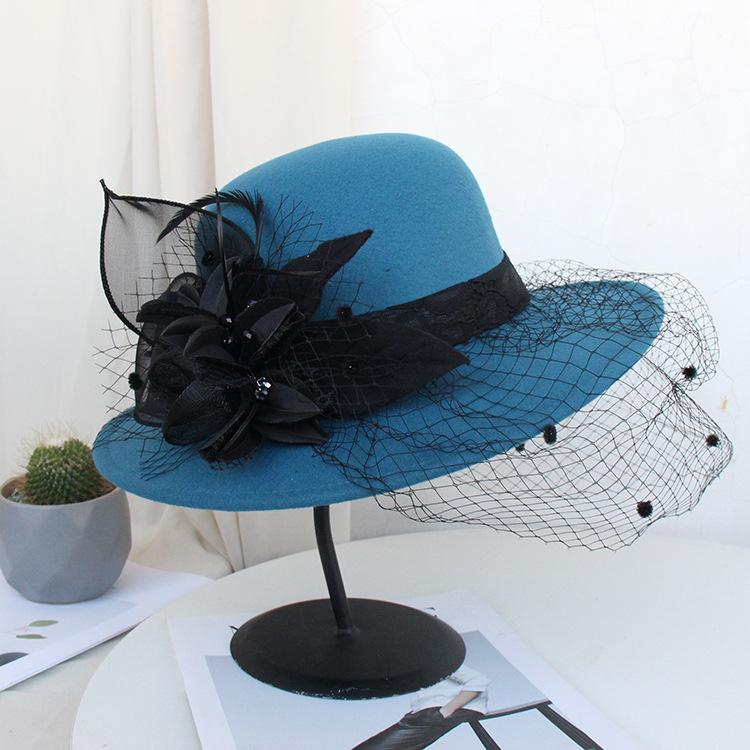 New Retro Mesh Flower Banquet Hat