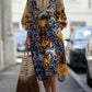 Lace-up Printed Loose Dress