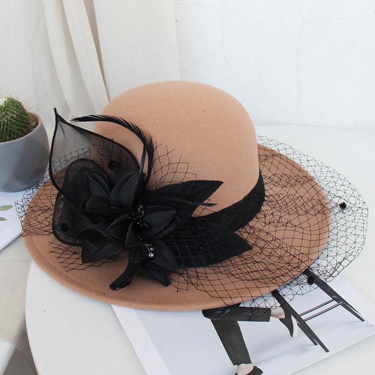 New Retro Mesh Flower Banquet Hat