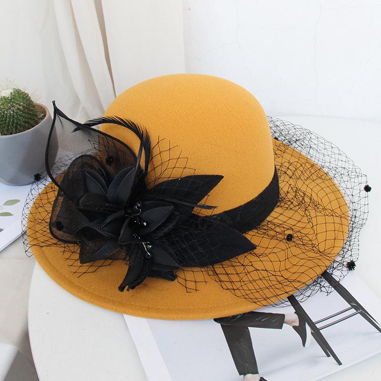 New Retro Mesh Flower Banquet Hat