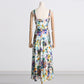 Vintage Printed Strap Midi Dress