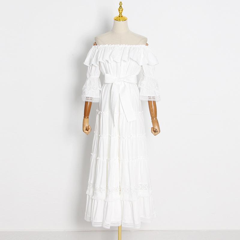 Bubble sleeve short sleeve ruffle dress