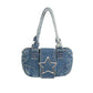 Vintage Denim Boston Underarm Bag