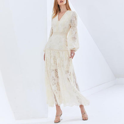 Felicity vintage lace maxi dress