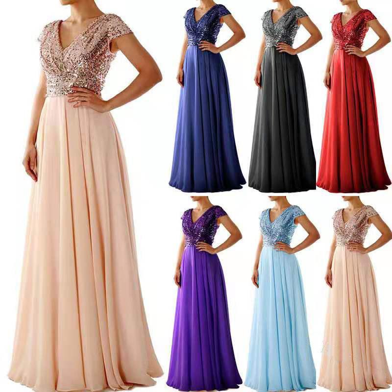 Bridesmaid short sleeve maxi tulle dress