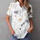 Romantic Short Sleeve Print Top