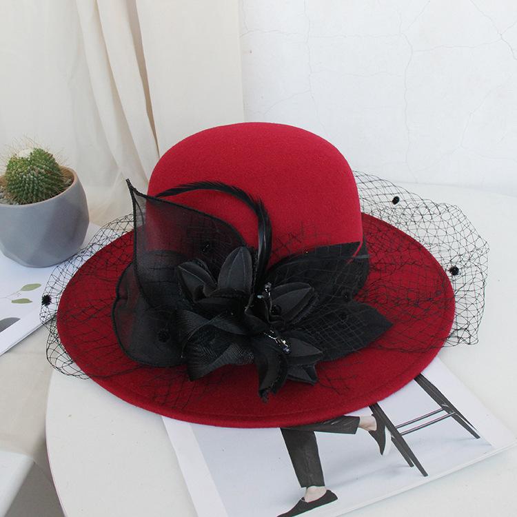 New Retro Mesh Flower Banquet Hat