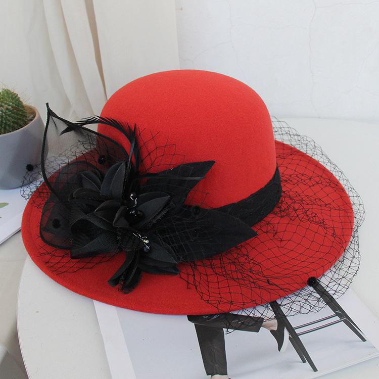 New Retro Mesh Flower Banquet Hat