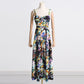 Vintage Printed Strap Midi Dress