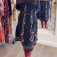 Printed Long Sleeve Lace Up Midi Dress