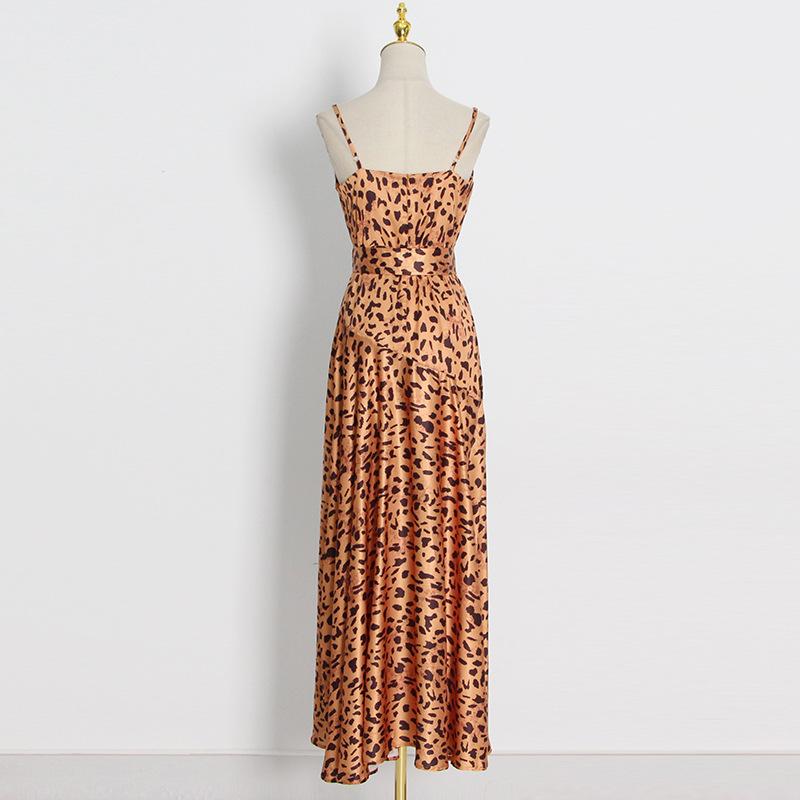 Split leopard print dress