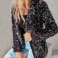 Long Sleeve Shawl Neck Sequin Blazer