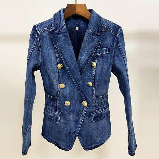 Urban Regular Fit Long Sleeve Plain Denim Coat