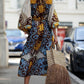 Lace-up Printed Loose Dress