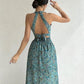 Lace Halterneck Backless Dress