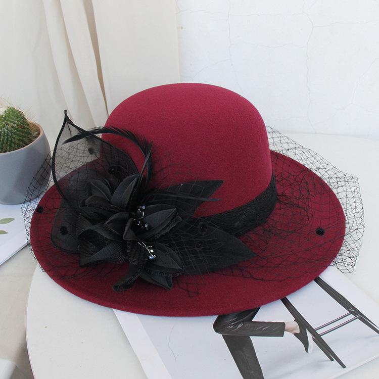 New Retro Mesh Flower Banquet Hat